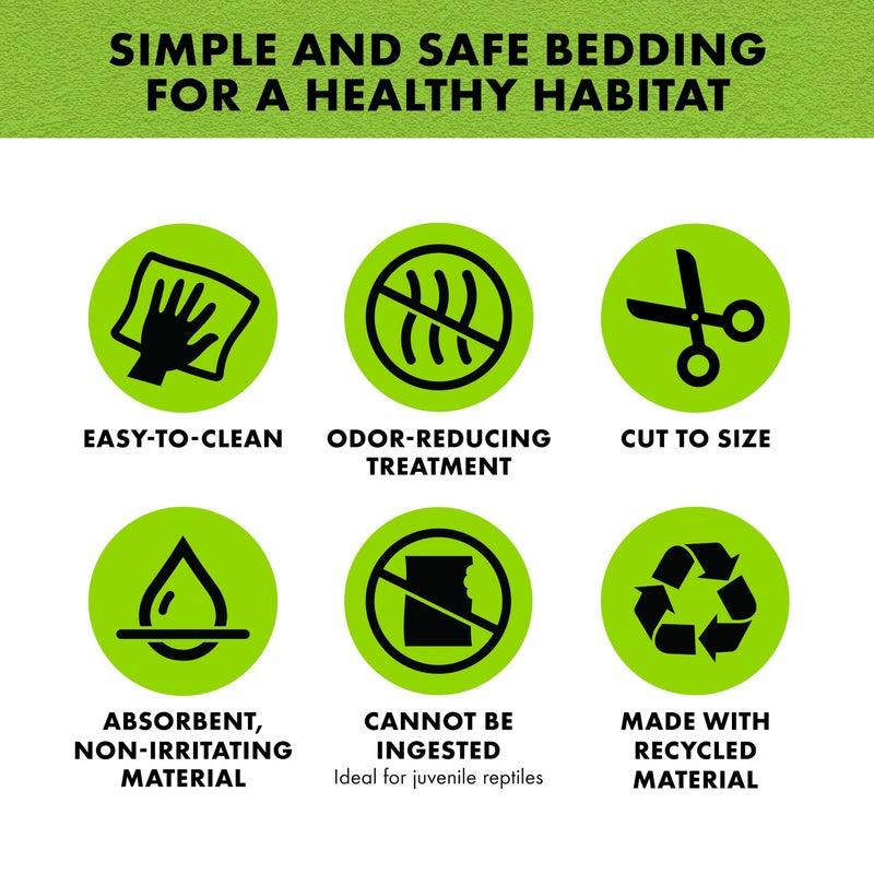 Zilla Reptile Terrarium Bedding Substrate Floor Liner, Green, 10G, 9.75" x 19.75" - Image 3